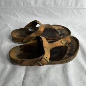 Birkenstock Gizah Leather Cork Sandals  - Size 41
